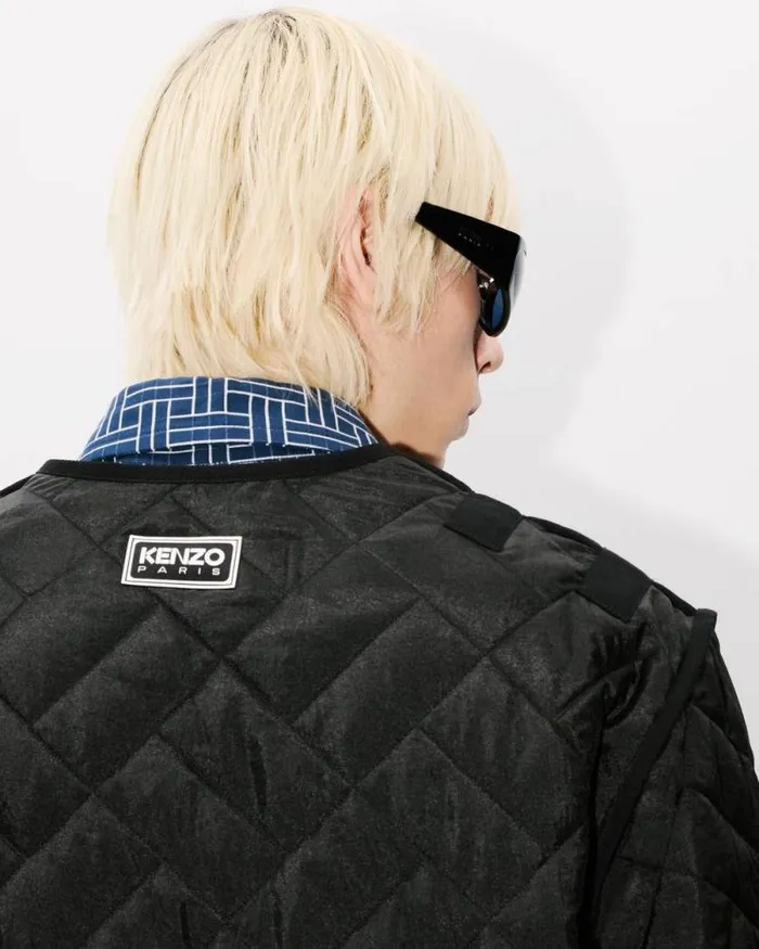 Men 039KENZO Weave039 Liner Black Kenzo Jackets And Coats