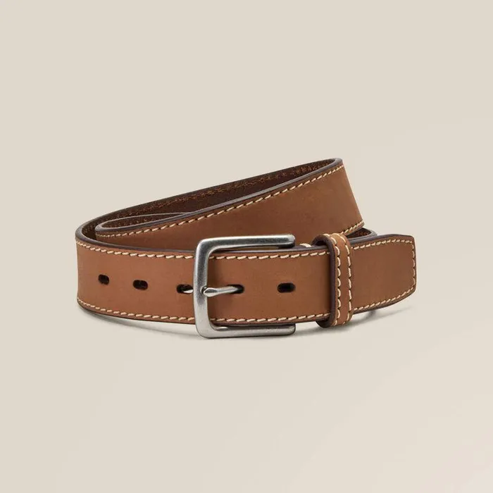Men Belts Ariat Simple Ariat Embroidery Belt Tan