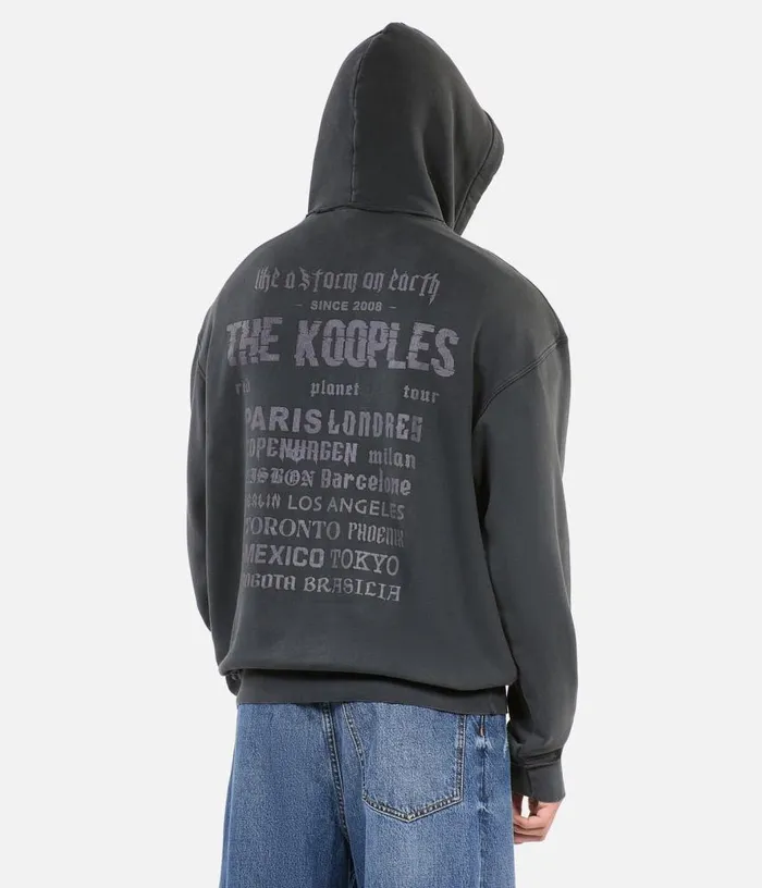 Men Black Hoodie With Serigraphy THE KOOPLES Sweatshirts and Sweatpants