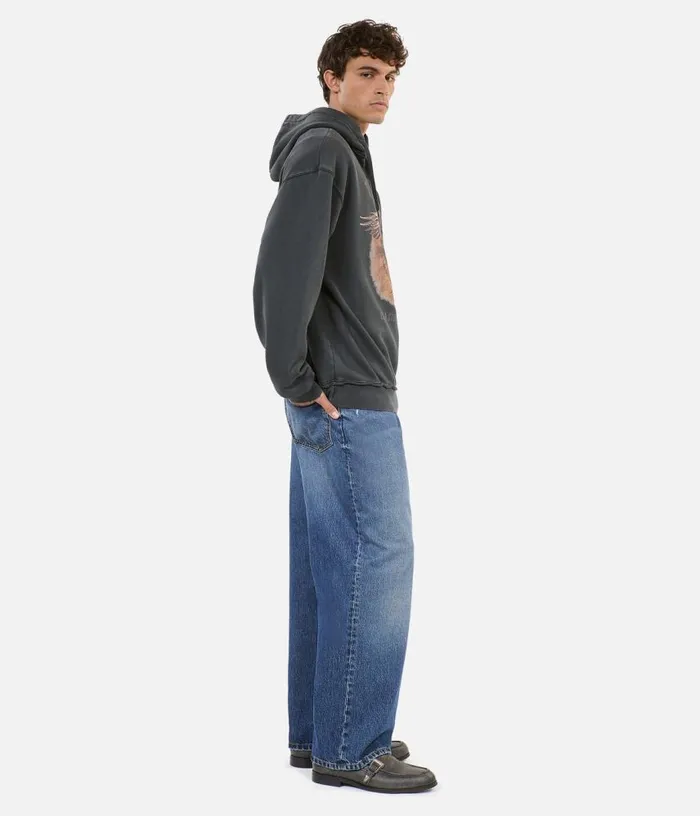 Men Black Hoodie With Serigraphy THE KOOPLES Sweatshirts and Sweatpants