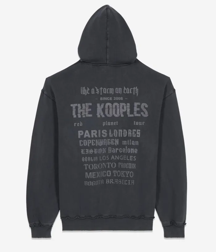 Men Black Hoodie With Serigraphy THE KOOPLES Sweatshirts and Sweatpants