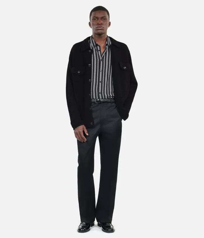 Men Black Wool Cardigan THE KOOPLES Sweaters
