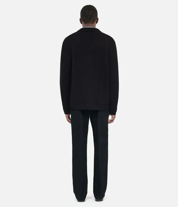 Men Black Wool Cardigan THE KOOPLES Sweaters