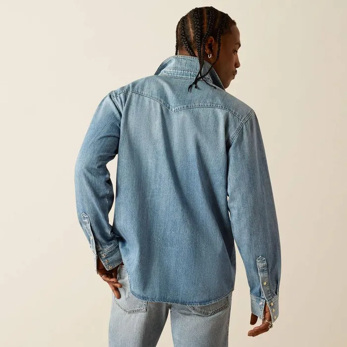 Men Button Down Shirts Ariat Everybody039s Yellowstone Weekly Denim Shirt Light Wash Men Button Down Shirts Ariat Everybody039s Yellowstone Weekly Denim Shirt Light Wash