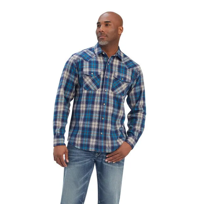 Men Button Down Shirts Ariat Huntleigh Retro Fit Shirt Curacoa