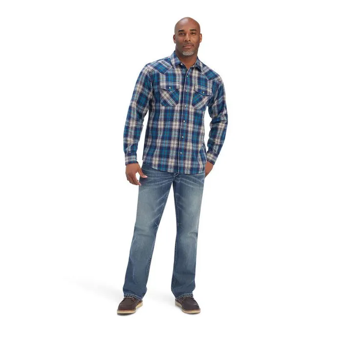 Men Button Down Shirts Ariat Huntleigh Retro Fit Shirt Curacoa