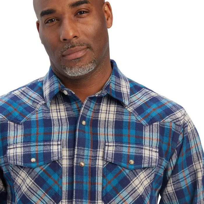 Men Button Down Shirts Ariat Huntleigh Retro Fit Shirt Curacoa