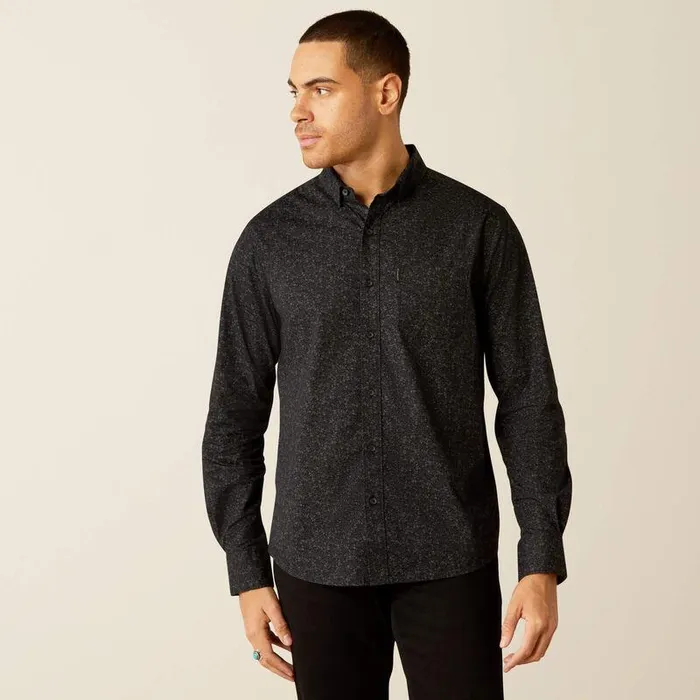 Men Button Down Shirts Ariat Marcel Modern Fit Shirt Black