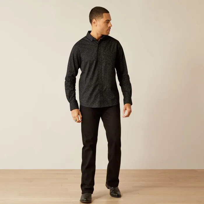 Men Button Down Shirts Ariat Marcel Modern Fit Shirt Black