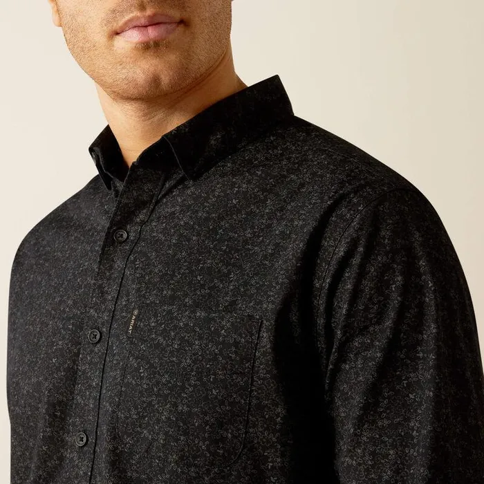 Men Button Down Shirts Ariat Marcel Modern Fit Shirt Black