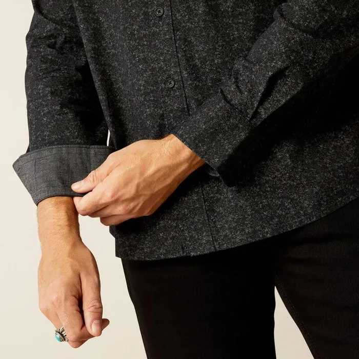 Men Button Down Shirts Ariat Marcel Modern Fit Shirt Black