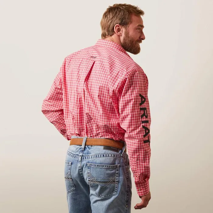 Men Button Down Shirts Ariat Pro Series Team Saul Classic Fit Shirt Red