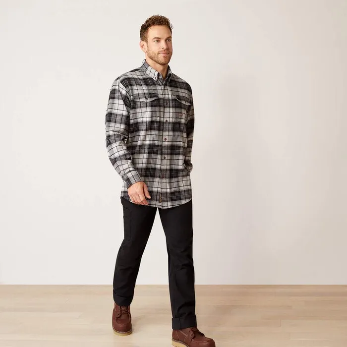 Men Button Down Shirts Ariat Rebar Flannel DuraStretch Work Shirt Charcoal Grey Men Button Down Shirts Ariat Rebar Flannel DuraStretch Work Shirt Charcoal Grey