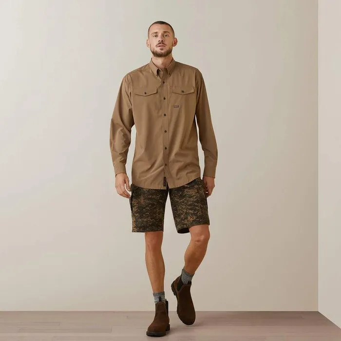 Men Button Down Shirts Ariat Rebar Made Tough VentTEK DuraStretch Work Shirt Khaki Men Button Down Shirts Ariat Rebar Made Tough VentTEK DuraStretch Work Shirt Khaki
