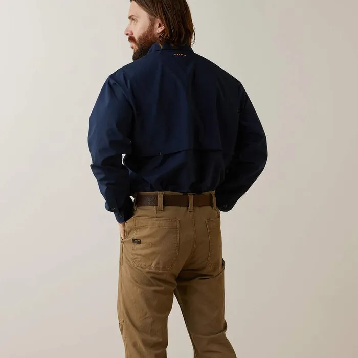 Men Button Down Shirts Ariat Rebar Made Tough VentTEK DuraStretch Work Shirt Navy
