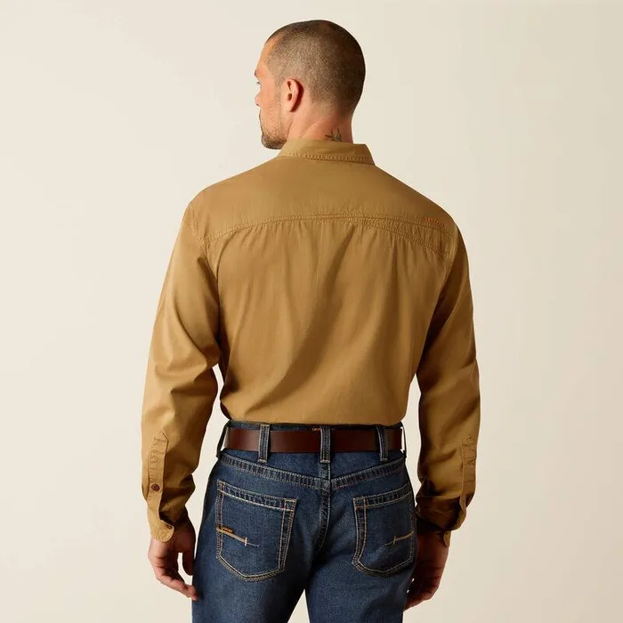 Men Button Down Shirts Ariat Rebar Washed Twill Work Shirt Rebar Khaki Men Button Down Shirts Ariat Rebar Washed Twill Work Shirt Rebar Khaki