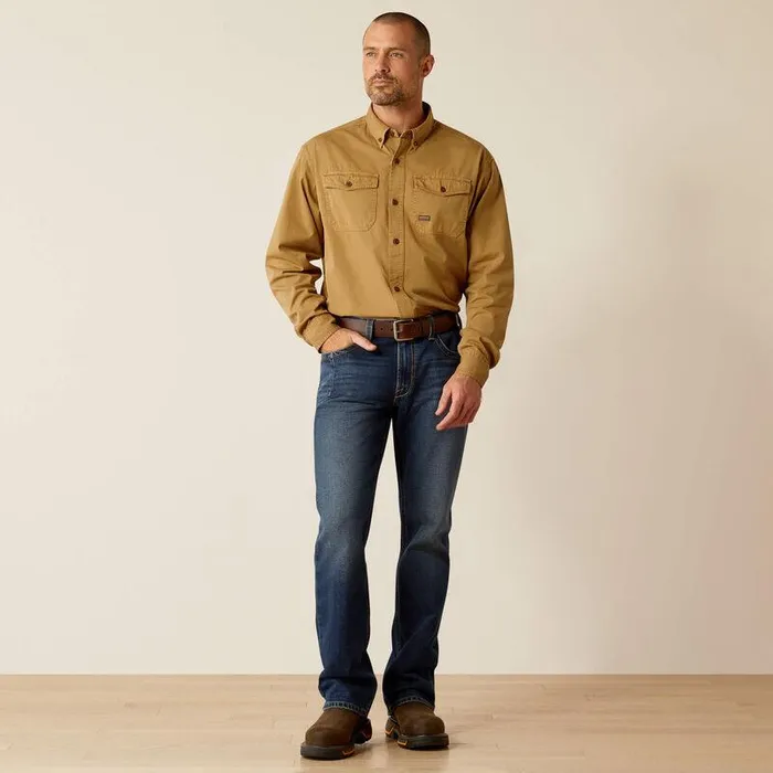 Men Button Down Shirts Ariat Rebar Washed Twill Work Shirt Rebar Khaki Men Button Down Shirts Ariat Rebar Washed Twill Work Shirt Rebar Khaki