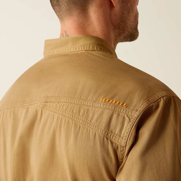Men Button Down Shirts Ariat Rebar Washed Twill Work Shirt Rebar Khaki Men Button Down Shirts Ariat Rebar Washed Twill Work Shirt Rebar Khaki