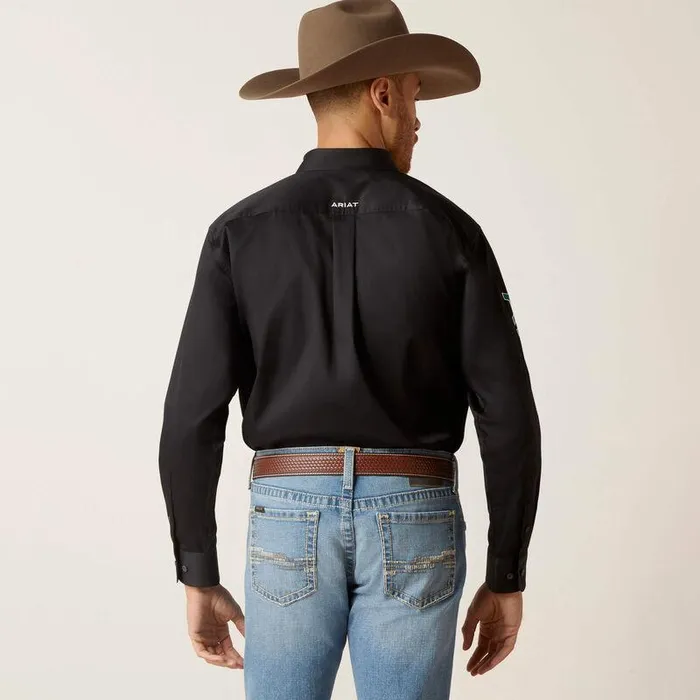 Men Button Down Shirts Ariat Team Logo Twill Classic Fit Shirt Black Mexico