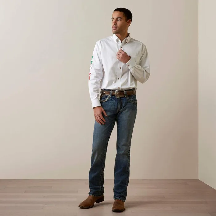 Men Button Down Shirts Ariat Team Logo Twill Classic Fit Shirt White Mexico Men Button Down Shirts Ariat Team Logo Twill Classic Fit Shirt White Mexico