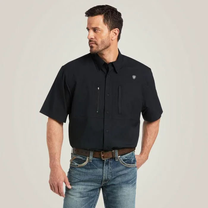 Men Button Down Shirts Ariat VentTEK Classic Fit Shirt Black