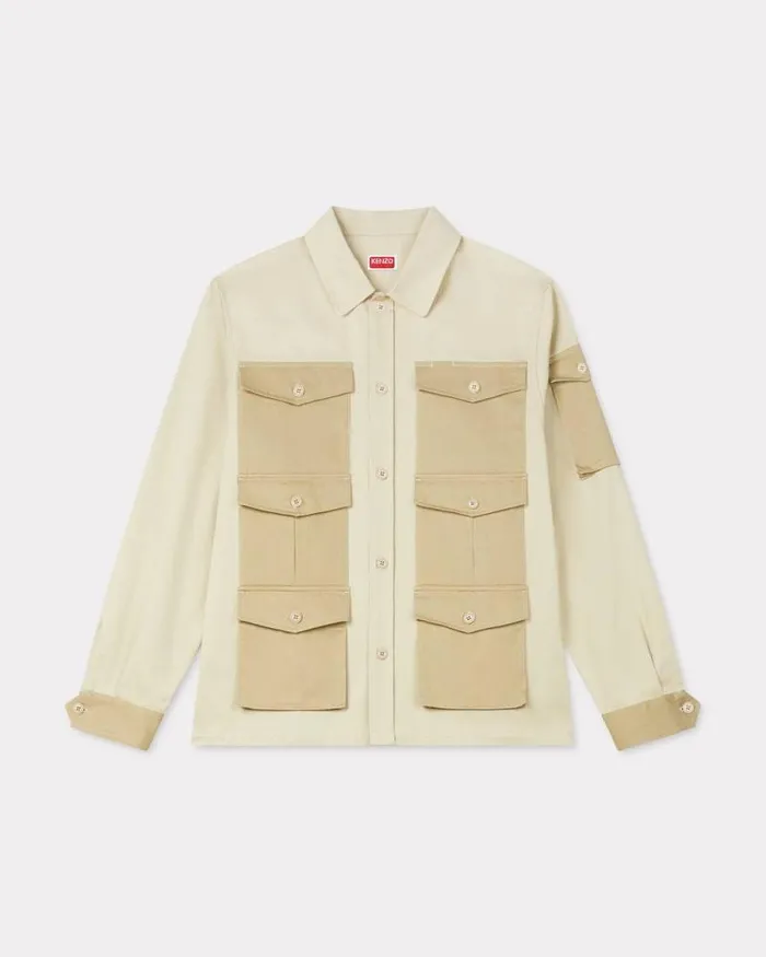 Men Cargo Shirt Beige Kenzo Shirts