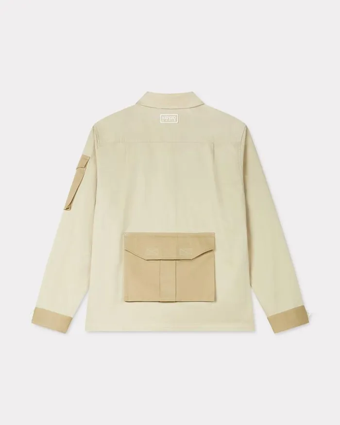 Men Cargo Shirt Beige Kenzo Shirts