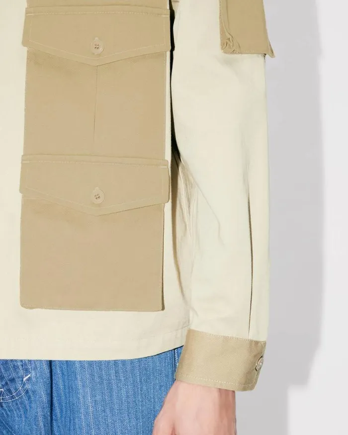Men Cargo Shirt Beige Kenzo Shirts