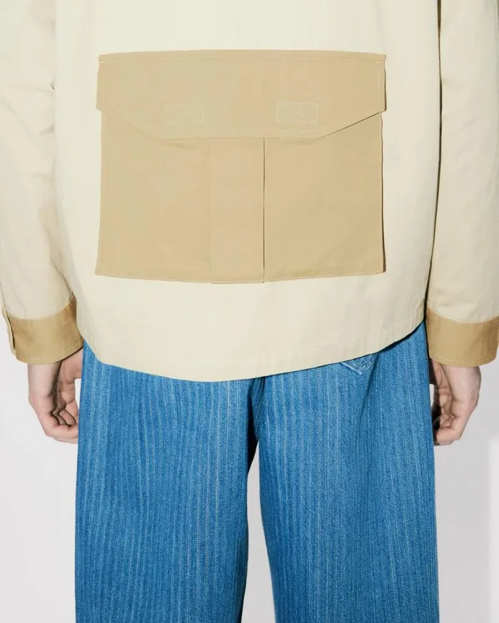 Men Cargo Shirt Beige Kenzo Shirts