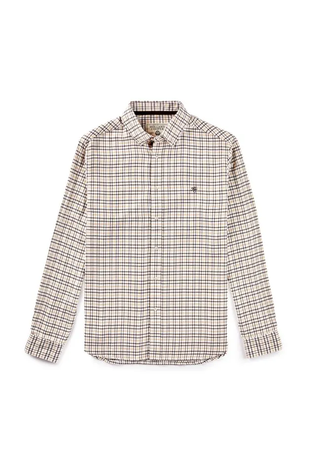 Men Classic Button Down Shirt Cheltenham Camel Check Holland Cooper Shirts