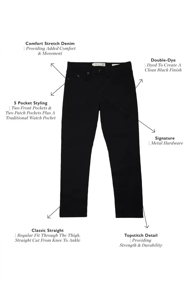 Men Classic Straight Jean Black Holland Cooper Jeans