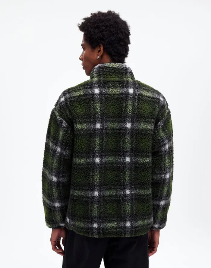 Men Coats Jackets Madewell Gramicci Shadow Plaid Sherpa Jacket Olive Shadow Plaid