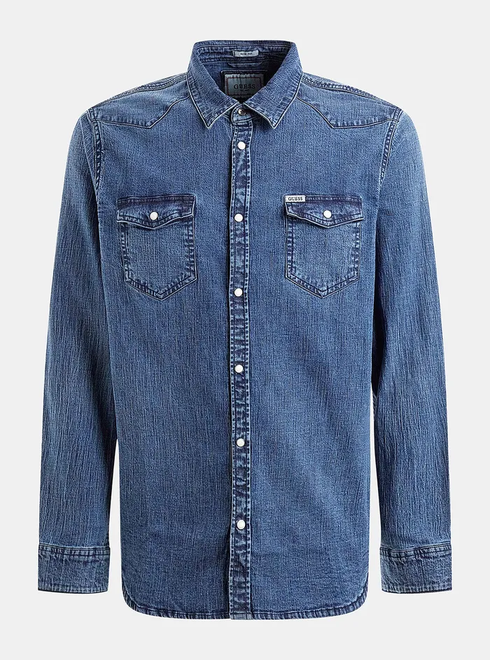 Men Denim GUESS Eco Denim Truckee Shirt Men Denim GUESS Eco Denim Truckee Shirt