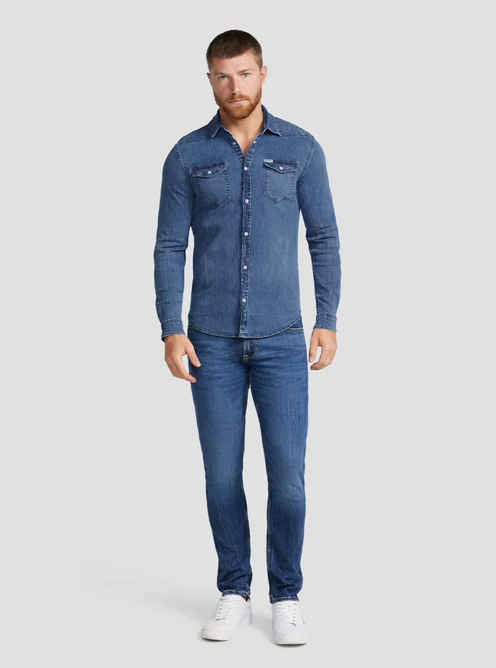 Men Denim GUESS Eco Denim Truckee Shirt Men Denim GUESS Eco Denim Truckee Shirt