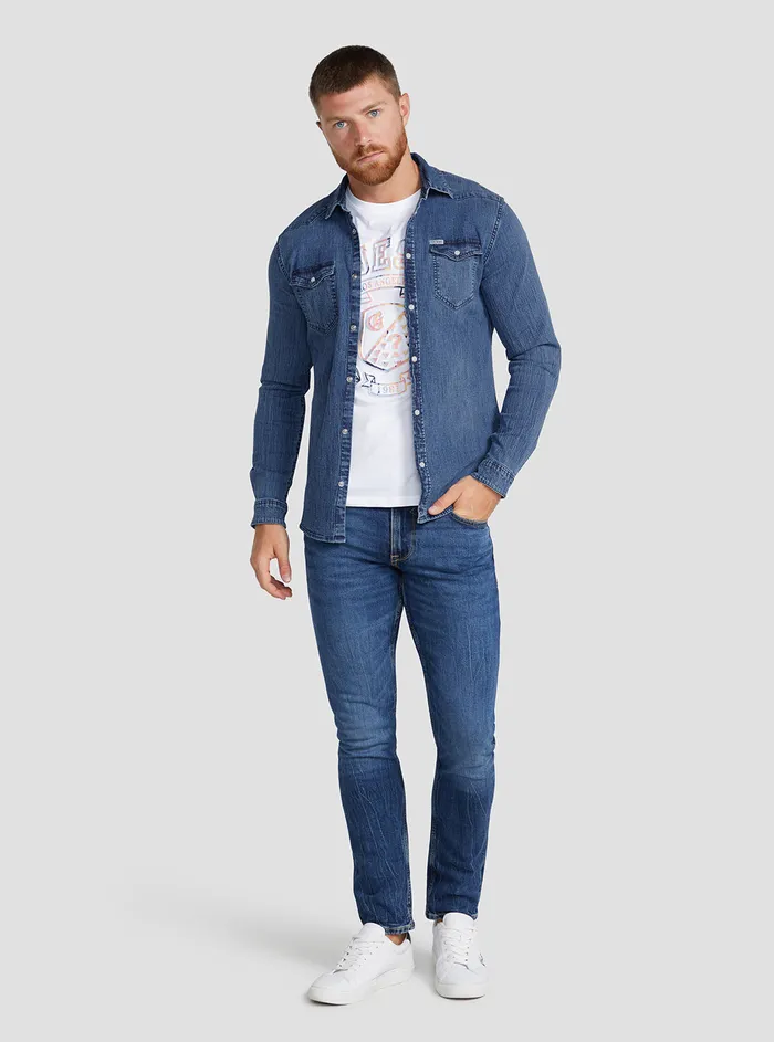Men Denim GUESS Eco Denim Truckee Shirt Men Denim GUESS Eco Denim Truckee Shirt