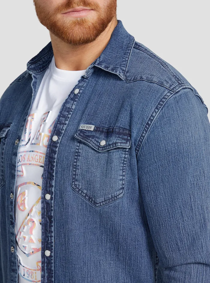 Men Denim GUESS Eco Denim Truckee Shirt Men Denim GUESS Eco Denim Truckee Shirt