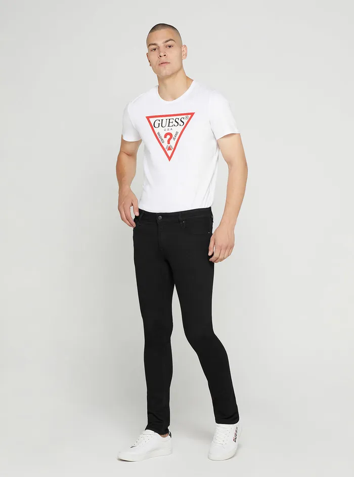 Men Denim GUESS Eco Lowrise Skinny Miami Denim Jeans In Carry Black Wash Men Denim GUESS Eco Lowrise Skinny Miami Denim Jeans In Carry Black Wash