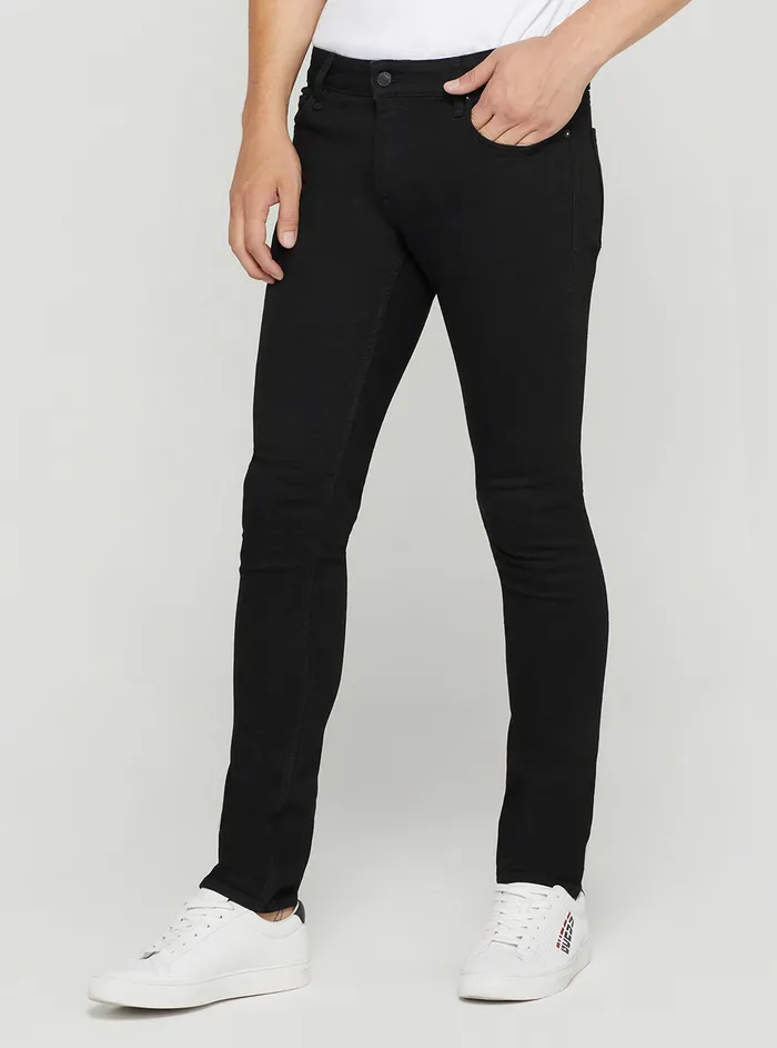 Men Denim GUESS Eco Lowrise Skinny Miami Denim Jeans In Carry Black Wash Men Denim GUESS Eco Lowrise Skinny Miami Denim Jeans In Carry Black Wash