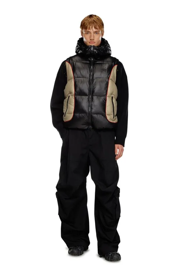 Men Diesel Jackets WOSTENDSL Blackbeige
