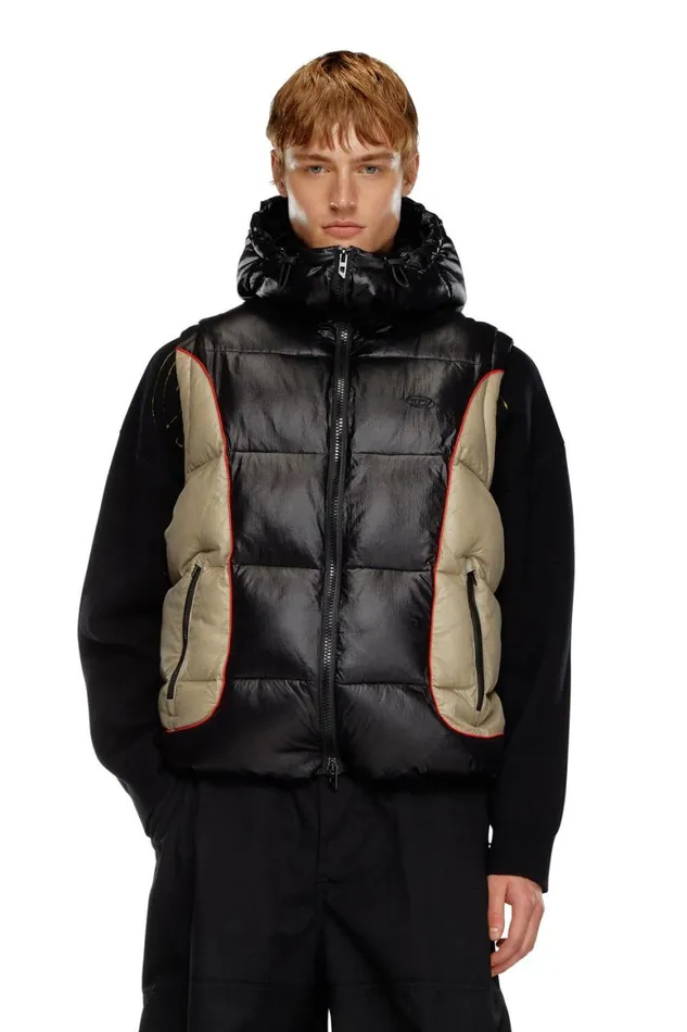 Men Diesel Jackets WOSTENDSL Blackbeige