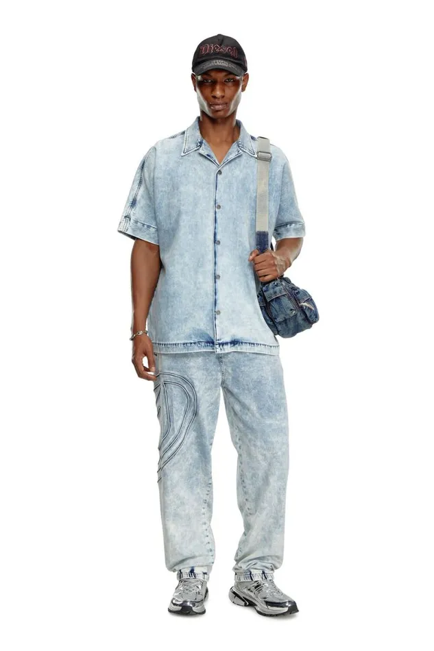 Men Diesel Shirts DNABILS Light Blue