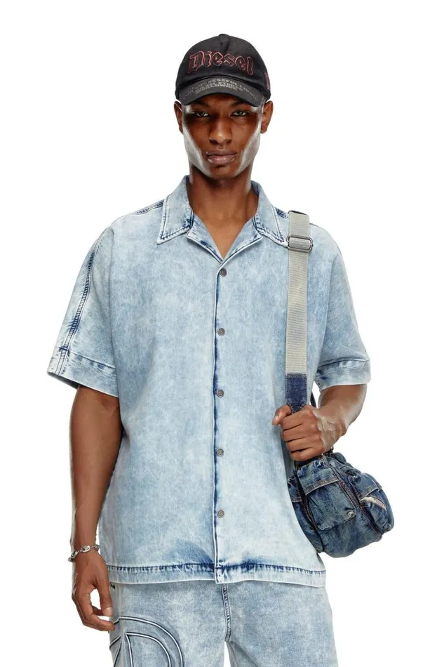 Men Diesel Shirts DNABILS Light Blue Men Diesel Shirts DNABILS Light Blue