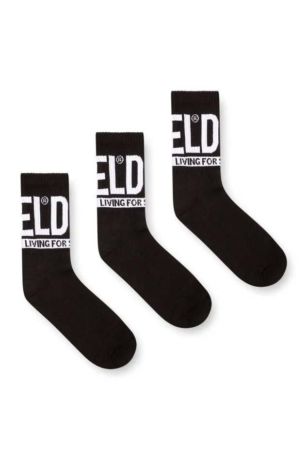 Men Diesel Socks SKMRAY3PACKCUSHIONED175 Black