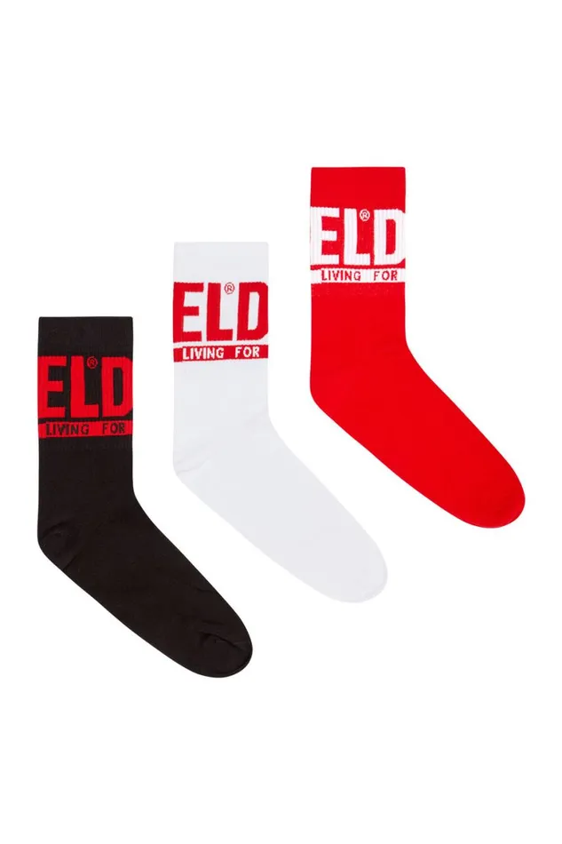Men Diesel Socks SKMRAYTHREEPACK Redblack