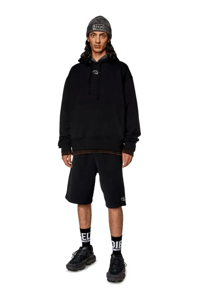 Men Diesel Sweatshirts and Hoodies SMACSHOODOD Black