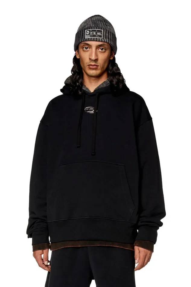Men Diesel Sweatshirts and Hoodies SMACSHOODOD Black