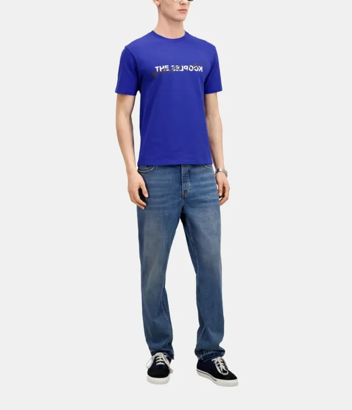 Men Electric Blue What Is Tshirt THE KOOPLES Tshirts