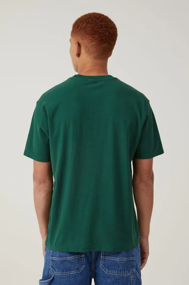Men Graphic TShirts Cotton On Pit Stop Loose Fit TShirt Racing Green Montreal Multi Logo
