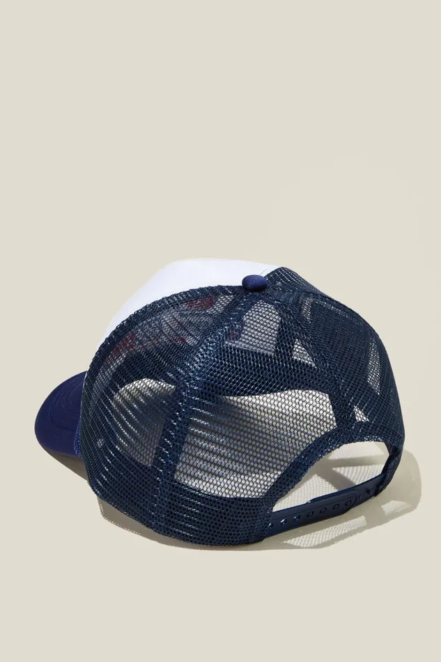 Men Hats Cotton On Trucker Hat Bluewhiteracing Badges