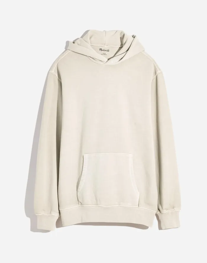 Men Hoodies and Sweatshirts Madewell The McCarren Midweight Hoodie Sweatshirt Bleached Canvas